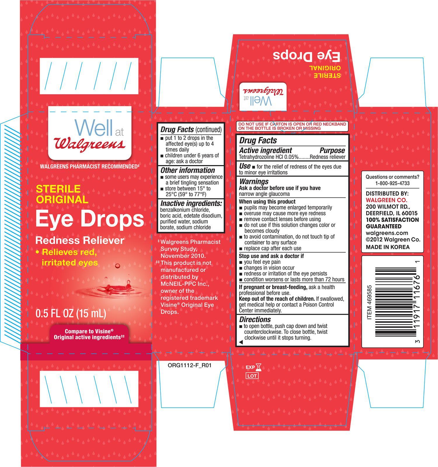 Walgreens Sterile Original Eye Drops (solution/ drops) Walgreens Company